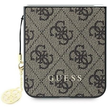 GUESS Obal na mobil pre Samsung Galaxy Z Flip7 FE / Z Flip6, 4G Charms Collection Hardcase, hnedé