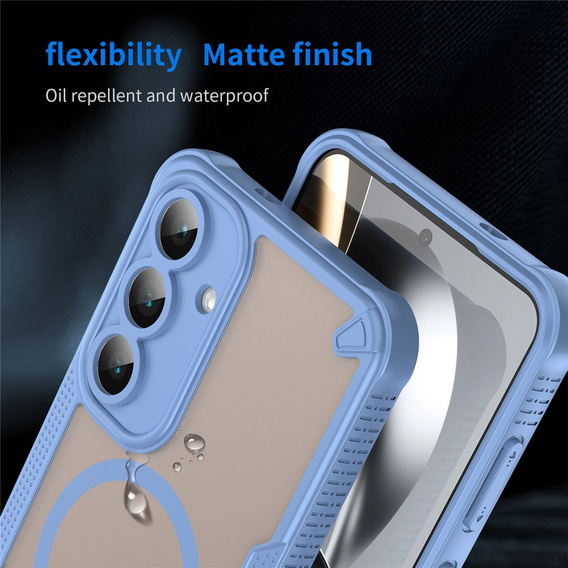 Pancierované puzdro pre Samsung Galaxy S25 FE, pre MagSafe, matné čierne