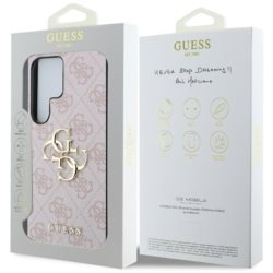 GUESS Obal na mobil pre Samsung Galaxy S25 Ultra, 4G Big Metal Logo, ružový