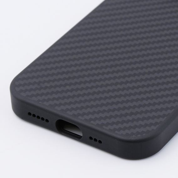 Puzdro pre iPhone 15 Pro, Aramid Fiber Cover, čierne