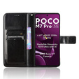 Klapkové puzdro pre Xiaomi Poco M7 Pro 5G, Crazy Horse Wallet, čierne