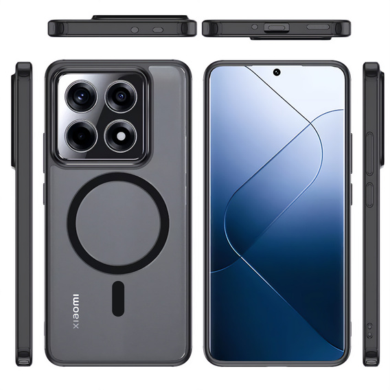 Puzdro pre Xiaomi 14T Pro, pre MagSafe, ERBORD Matt Case, čierne + sklo na displej
