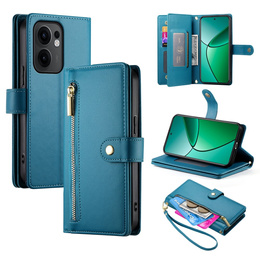 Klapkové puzdro pre Oppo Reno 13F 5G, Wallet Zipper Pocket, modré