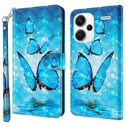 Klapkové puzdro pre Xiaomi Redmi Note 13 Pro+, Wallet, Butterflies modré