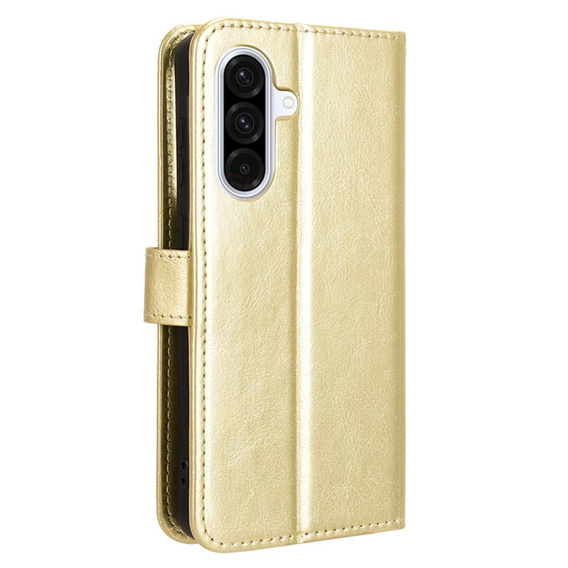 Klapkové puzdro pre Samsung Galaxy A36, Crazy Horse Wallet, zlaté