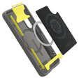 Puzdro Spigen pre Samsung Galaxy S25, Rugged Armor MagSafe, sivé + tvrdené sklo 9H