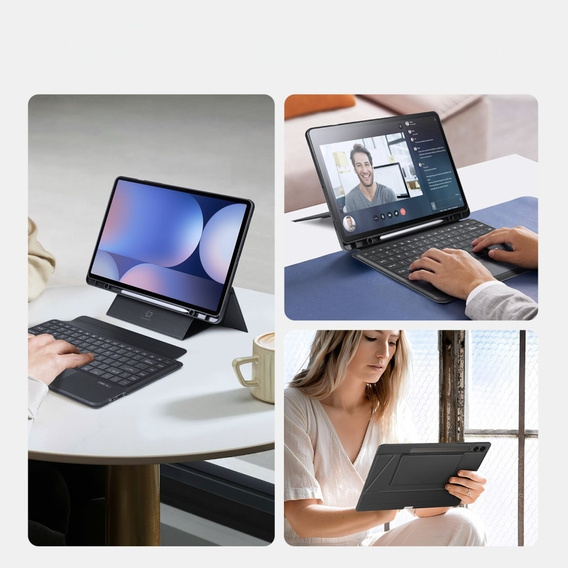 Puzdro s klávesnicou pre Samsung Galaxy Tab S8 Ultra / S9 Ultra / S10 Ultra, Dux Ducis DK Series, čierne