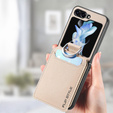 Puzdro pre Samsung Galaxy Z Flip7 FE / Z Flip6, Card Slot Ring Case, béžové