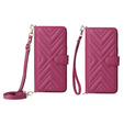 Puzdro s chlopňou pre Oppo Reno 13F 5G, Crossbody Leather Wallet, bordové