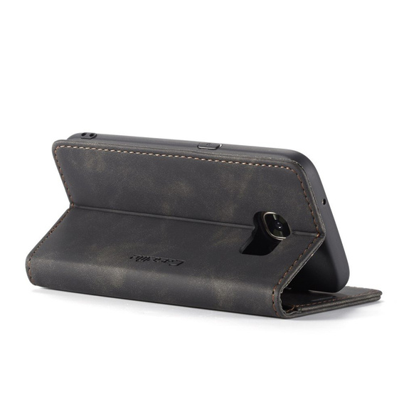 CASEME puzdro pre Samsung Galaxy S7, Leather Wallet Case, čierne