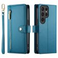 Klapkové puzdro pre Samsung Galaxy S25 Ultra, Wallet Zipper Pocket, modré