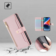 Klapkové puzdro pre Xiaomi Redmi Note 13 Pro 5G, Wallet Zipper Pocket, ružové
