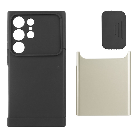 Obal na mobil pre Samsung Galaxy S24 Ultra, ERBORD MagProtect Slide Camera, zlaté