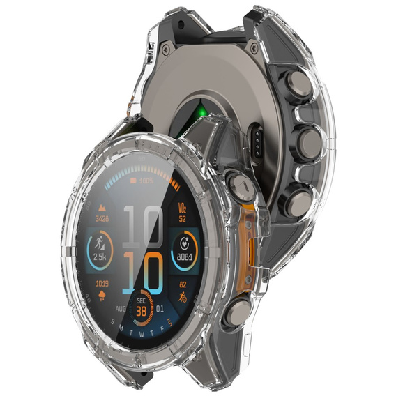 Puzdro 2v1 + tvrdené sklo pre Garmin Fenix 8 43mm, priehľadné