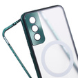 Magnetické puzdro Dual Glass MagSafe pre Samsung Galaxy S21+ Plus, zelený