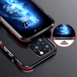 Puzdro LUPHIE pre iPhone 15 Pro Max, Armor Bumper, čierna / červená