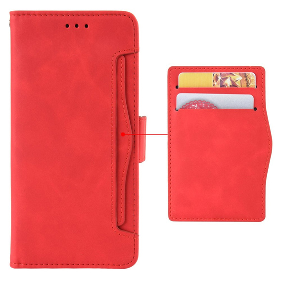 Klapkové puzdro pre T Phone 3 5G, Card Slot, červené