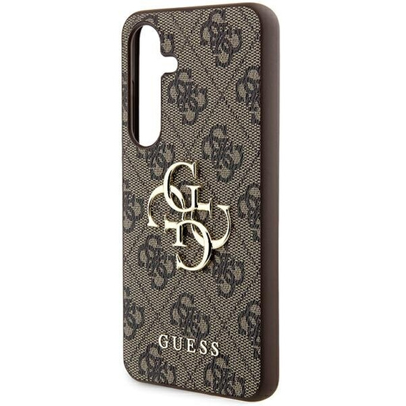 GUESS Obal na mobil pre Samsung Galaxy A55, 4G Big Metal Logo, hnedé