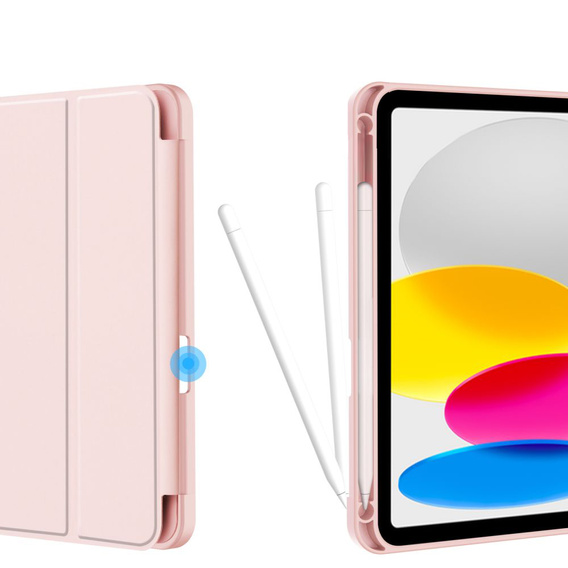 Puzdro pre iPad 10.9 2022 10 Gen, Smart Pencil, so slotom na stylus, ružové