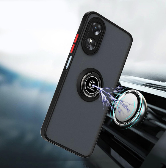 Puzdro pre Oppo A98 5G, Frosted Ring, čierne