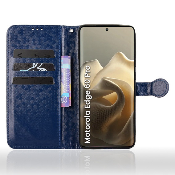 Flipové puzdro pre Motorola Edge 60 Pro, Wallet Rhombus, modré
