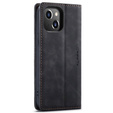 CASEME puzdro pre iPhone 14, Leather Wallet Case, čierne