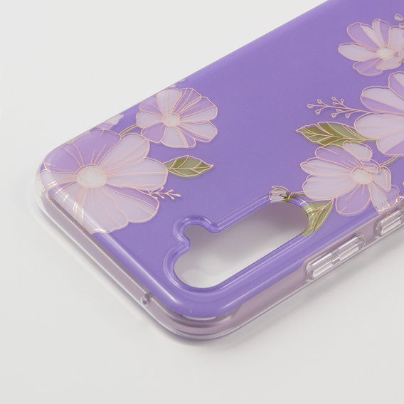 Obal na mobil pre Samsung Galaxy A54 5G, Suritch Full Body Flowers, fialové