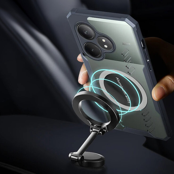 Puzdro pre Realme GT 6 / 6T, s magnetickým štítkom, transparentné / čierne