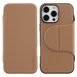 Puzdro X-LEVEL pre iPhone 16 Pro, Magnetic Card Holder, hnedé