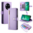 Klapkové puzdro pre Realme 14 Pro 5G, Wallet Zipper Pocket, fialové