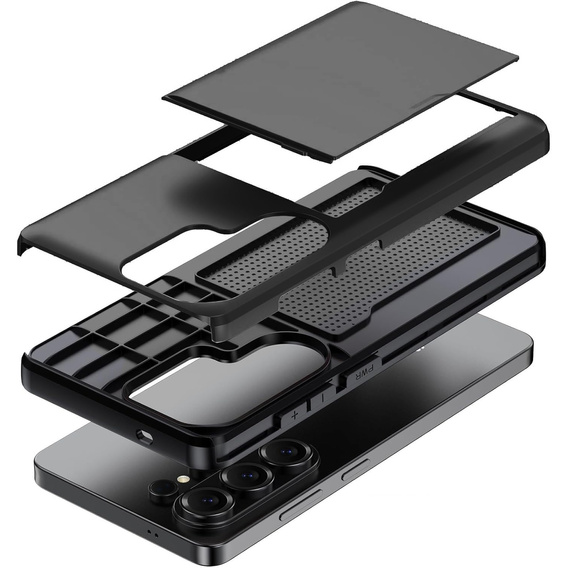 Puzdro s držiakom na karty pre Samsung Galaxy S26 Ultra, čierne