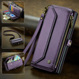 Puzdro CASEME pre Samsung Galaxy S25 Ultra, RFID Leather Wallet, s popruhom cez rameno, fialové