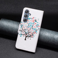 Klapkové puzdro pre Samsung Galaxy M34, Wallet, colorful tree, biele