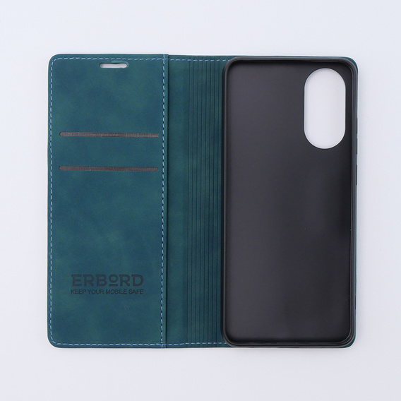 Puzdro pre Oppo A78 4G, ERBORD Vintage, peňaženka s chlopňou, modré