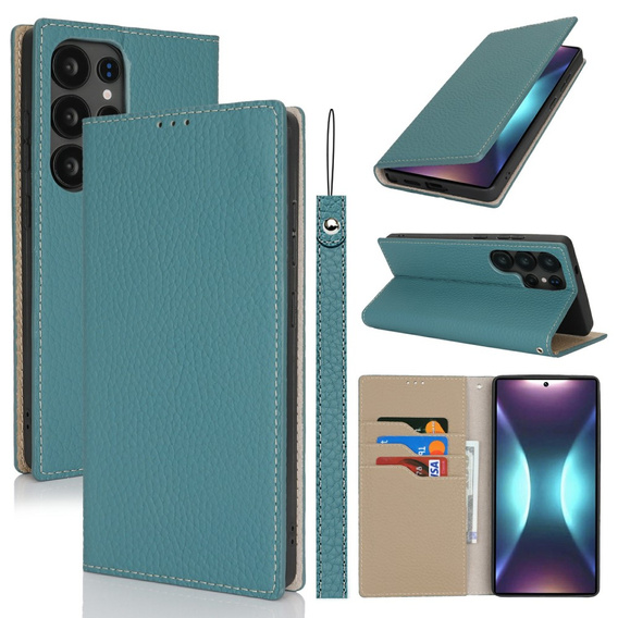 Klapkové puzdro pre Samsung Galaxy S25 Ultra, Litchi Skin Grain, modré