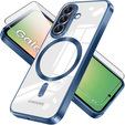 Puzdro pre Samsung Galaxy A56, Electro MagSafe, tmavomodré + sklo na displej