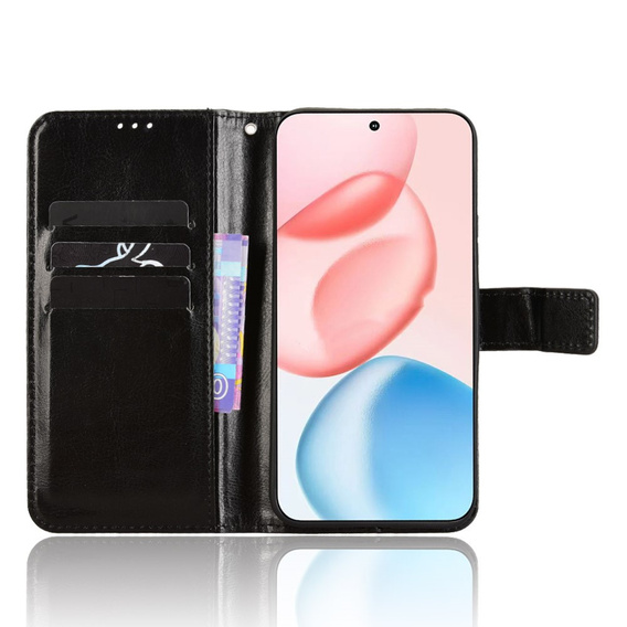 Klapkové puzdro pre Honor 400 5G, Crazy Horse Wallet, čierne