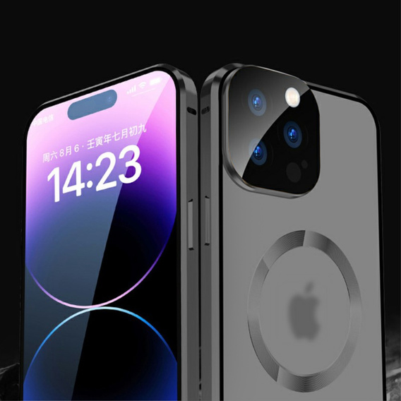 Magnetické puzdro Dual Glass MagSafe pre iPhone 15 Pro Max, čierne