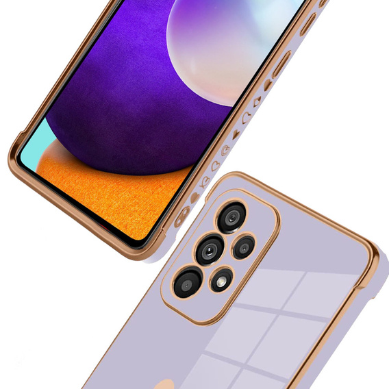 Obal na mobil pre Samsung Galaxy A52/A52S, Electro heart, fialové
