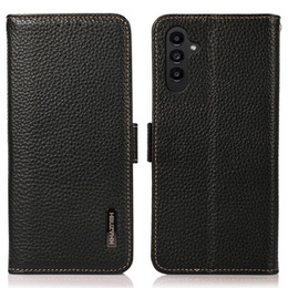 KHAZNEH RFID puzdro pre Samsung Galaxy A35 5G, Litchi Texture, čierne
