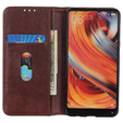 Obal na mobil pre Samsung Galaxy A55 5G, Wallet Litchi Leather, hnedé