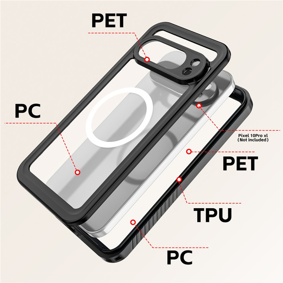 Vodotesné puzdro Redpepper IP68 s 360° ochranou a MagSafe pre Google Pixel 10 Pro XL
