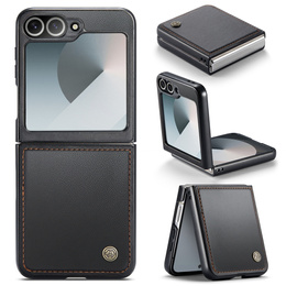 Puzdro pre Samsung Galaxy Z Flip7 FE / Z Flip6, CASEME Litchi Leather, čierne