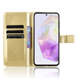 Klapkové puzdro pre Samsung Galaxy A56, Crazy Horse Wallet, zlaté