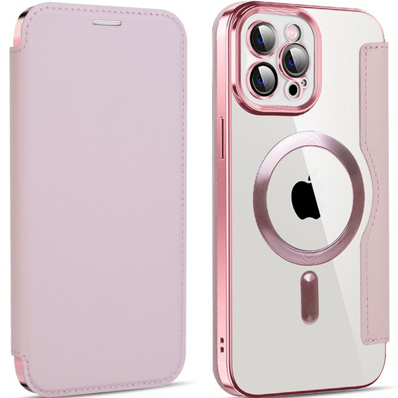 Klapkové puzdro pre iPhone 11 Pro Max, RFID Wallet MagSafe CamShield, ružové
