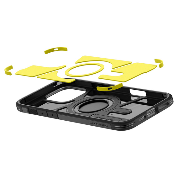 Puzdro Spigen pre iPhone 16 Pro, Tough Armor Mag MagSafe, čierne + tvrdené sklo 9H