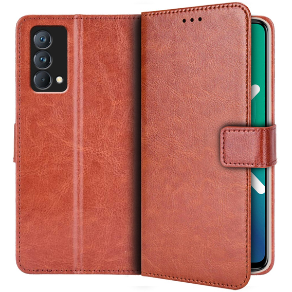 Klapkové puzdro pre Realme GT Master, Crazy Horse Wallet, hnedé