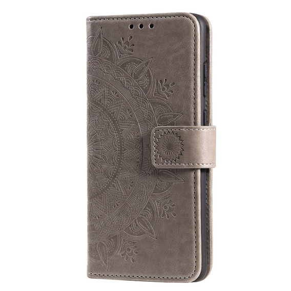 Klapkové puzdro pre Oppo Reno6 5G, Mandala, sivé