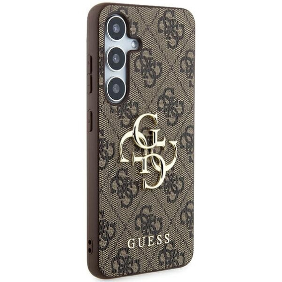 GUESS Obal na mobil pre Samsung Galaxy A55, 4G Big Metal Logo, hnedé
