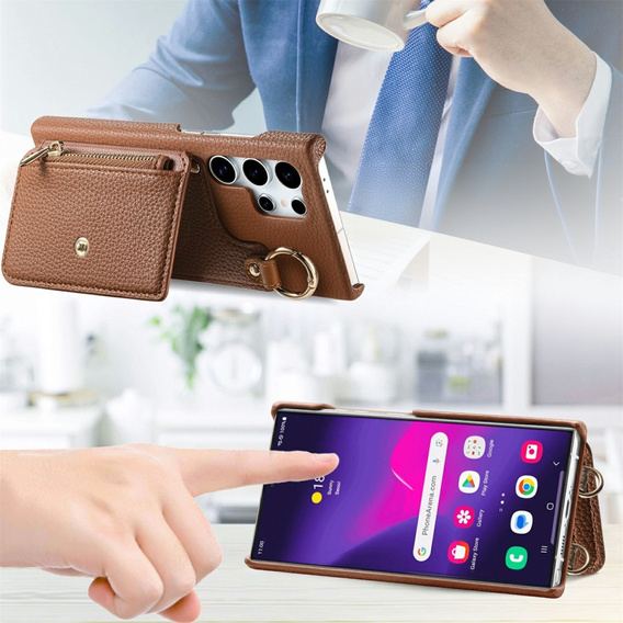 Puzdro pre Samsung Galaxy S25 Ultra, GKK Leather, čierne